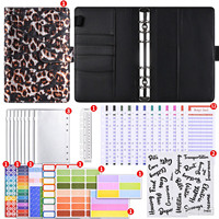 Organiseur de budget créatif en cuir PU A6 à 6 anneaux, carnet de suivi des dépenses à feuilles mobiles, journal avec enveloppes pour espèces