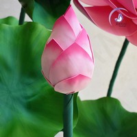 Grande Route de Lotus en Soie Artificielle, Fleurs de Route de Mariage, Déco de Noël, avec Guirlande de Mousse Géante et Fleur Géante