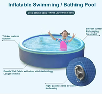Kundenspezifischer Großer Robuster Aufblasbarer PVC-Schwimmteich Kommerzieller Tragbarer Drop-Stitch DWF für Kinder und Erwachsene Außenbereich