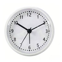 Réveil analogique à quartz silencieux blanc de 4 pouces avec affichage à aiguilles, design minimaliste, en plastique, sonnerie crescendo, fonction snooze et veilleuse