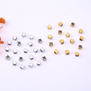 Stainless Steel Square Beads 6mm Spacer For <b>Bracelet</b> Making Jewelry Accessories Smooth <b>Metal</b> Beads Steel Color - Product Image 2