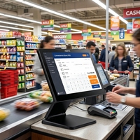 Système de caisse tactile tout-en-un pour commerce de détail et restauration, écran double 15,6 pouces, processeur i5/i7, Windows 10/11