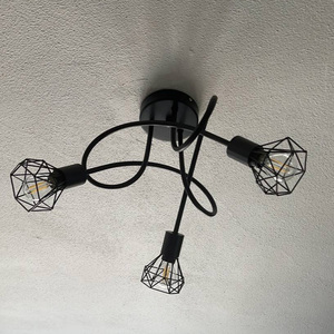 Đèn trang trí kim loại lồng đèn chùm 3-đèn Trần Đèn treo đèn màu đen phù hợp với trang trí nội thất nhà bếp đảo - Product Image 5