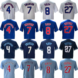 Nuove Maglie da Baseball Americane Cucite da Uomo 2026: 4 Crow Armstrong, 7 Dansby Swanson, 27 Seiya Suzuki, 30 Kyle Tucker, 8 Ian Happ - Product Image 1