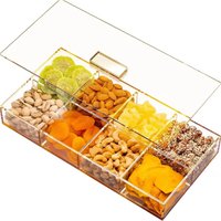 Vente en gros Boîte cadeau en acrylique pour collation Plateau pour fruits secs Plateau pour bonbons Boîte de rangement en acrylique