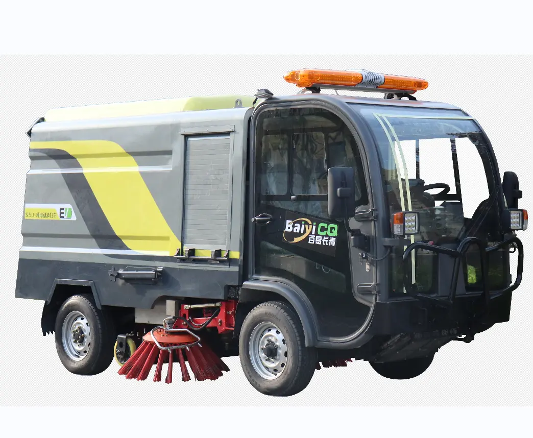 S50 mini vassoura elétrica funcional, caminhão vassoura para estrada multifuncional