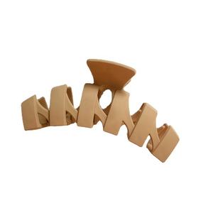 女性大尺寸超大大爪波浪之字形发饰爪象牙粉彩哑光波浪发爪夹浓密头发 - Product Image 5