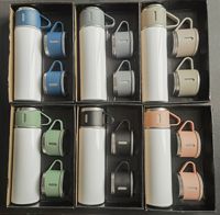 Nouveau transfert de chaleur Deluxe Bullet 304 tasse thermos en acier inoxydable Sublimation blanc enduit tasse à eau coffret cadeau avec boîte-cadeau