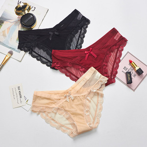 Mutandine Sexy in Pizzo per Donne, Intimo Senza Cuciture Trasparente, Slip in Pizzo <span class=keywords><strong>Taglia</strong></span> S M L <span class=keywords><strong>XL</strong></span> e Plus Size, Intimo Sexy a Vita Bassa - Product Image 3