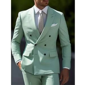 Trajes Formales para Hombre, Solapa en Pico, Esmoquin de Novio, Traje de Boda, <span class=keywords><strong>Terno</strong></span>, Ropa Masculina Personalizada, Chaqueta y Pantalones - Product Image 2