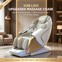 Silla de Masaje Premium 4D+3D YJ-L50S con 52 Bolsas de Aire 180 °   Control por Voz de Gravedad Cero para el Hogar y Spa