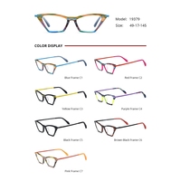 19379 Nouvelles lunettes optiques œil-de-chat faites à la main en acétate pour petits visages, myopie, pour hommes et femmes