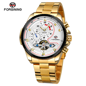 Reloj Mecánico Forsining 8229 <span class=keywords><strong>de</strong></span> Lujo para Hombre, Negro, Automático, Esqueleto, <span class=keywords><strong>de</strong></span> Cuerda Automática, con <span class=keywords><strong>Calendario</strong></span>, Fase Lunar, Correa <span class=keywords><strong>de</strong></span> Acero - Product Image 6