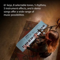 61 Key Electronic Keyboard Piano Musical Instrument with Microphone Dual Power Mode Portable Music Piano Keyboard 6 Demonstratio
