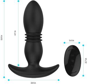 Hot Selling 2-in-1 Schub Dildo Vibrator Fernbedienung Anal Sexspielzeug Silikon Männlich Prostata Massage gerät und Frau Butt Plug - Product Image 1