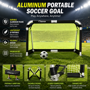 Portería de Fútbol de Aluminio Personalizada, Red de Fútbol Portátil para Entrenamiento, Portería de Fútbol Plegable para Niños, Perfecta para Entrenamientos, Partidos y Juegos en el Patio Trasero - Product Image 2