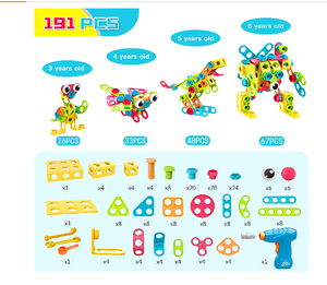 Kit de jouets de Construction, 191 pièces, blocs de Construction, ingénierie, <span class=keywords><strong>meilleur</strong></span> cadeau pour enfants - Product Image 3