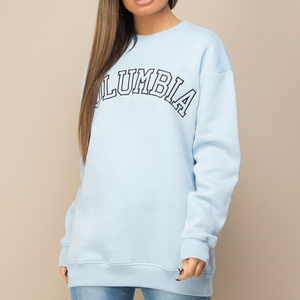 Latest Arrival Women Winter Oversized Fleece Sweatshirt Solid O-Neck Drop Shoulder Customised Printing Front Customized Color - Product Image 6