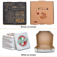 Boîtes à pizza personnalisées 12 "X 12" X 2 " , 14" 16 "Paquet de 50 boîtes à pizza ondulées blanches sur brun