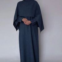 Ensemble deux pièces élégant et modeste pour femmes, style islamique turc, en satin respirant et léger, robe maxi abaya super douce de qualité supérieure