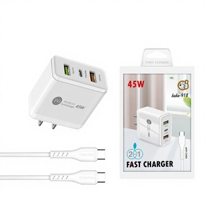 Cargador DENIXI de 45W PD Tipo C Portátil con Cable de Datos USB, Carga Rápida QC3.0, Enchufes de Cargador de Pared para Teléfono - Product Image 1