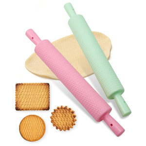 <span class=keywords><strong>Rouleau</strong></span> à pâtisserie texturé antiadhésif de 10 pouces en plastique pour tortillas et fondant, outil de pâtisserie - Product Image 1