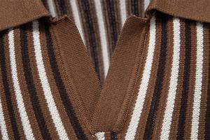 <span class=keywords><strong>Polo</strong></span> de Punto para Hombre, Cuello Camisero, Rayas Verticales en Contraste, Ropa Casual de Negocios, Venta al Por Mayor OEM - Product Image 4