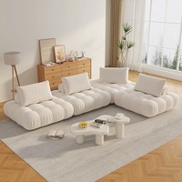 Canapé compact moderne inclinable en tissu compressé, canapé modulaire color block avec éponge haute densité pour salon d'appartement