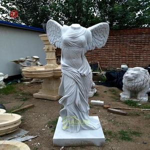 Giardino all'aperto parco in marmo classico angelo statua alata vittoria samotracia scultura - Product Image 5