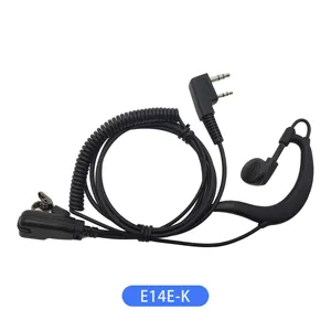 E14E-K best two way radio earpiece and mic for Kenwood Baofeng TYT Kirisun with PU coiled wire cable