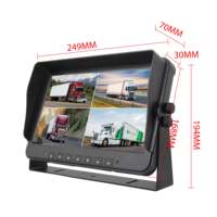 Moniteur de voiture 10,1 pouces 4AV, moniteur quad split pour camion, moniteur d'aide au recul, moniteur pour bus, autocar et remorque