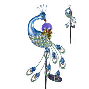 Großhandel Schmiedeeisen Solar Metall Pfau Garten Pfahl Solar Licht Metall Garten Pfahl - Product Image 6