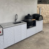 Cuisine extérieure modulaire JOYEDA en acier inoxydable, design écologique et ignifuge, robinet inclus, prête à l'emploi