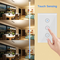 AU US pour Tuya Smart WiFi pour Bluetooth Touch Dimmer Switch SAA Certified Google Home Alexa Voice Control Panel Light Switch pour