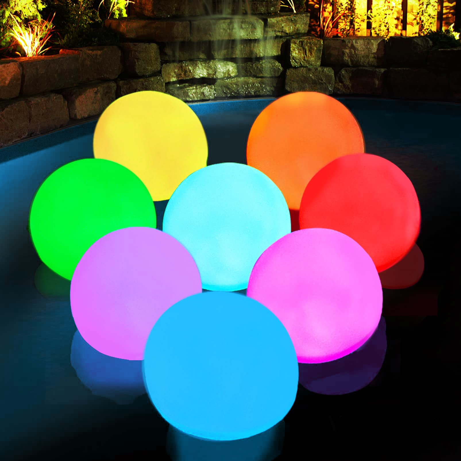Underwater Lighting up Swimming Edge PVC White Blue Colorful Led Waterproof Floating Ball Pool Lights