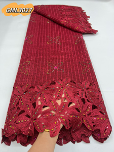 En Inmyshop, Encaje de <span class=keywords><strong>Guipur</strong></span> Bordado, Encaje de Algodón Suizo, Tela de Encaje de Algodón Seco Dorado 2025 con Pedrería para Vestidos de Mujer - Product Image 2