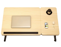 Bureau d'ordinateur portable pliable à hauteur réglable avec ventilateur USB et lampe de lecture, table d'étude portable pour dortoir d'étudiant, chambre à coucher, travail et étude