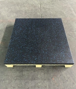 <span class=keywords><strong>Tapis</strong></span> de sol en <span class=keywords><strong>caoutchouc</strong></span> pour salle de sport SK Factory, 15-50 mm, motif noir moucheté, dalles antidérapantes pour salle de sport commerciale, hôtel, centre de remise en forme - Product Image 2