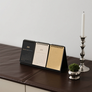 Promotional Custom Paper Spiral Calendar Office Home Furnish Desk Decoration Ornaments 2026 Monthly Undated Stand Flip Calendar