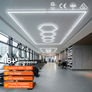 โคมไฟเพดานหกเหลี่ยม LED สำหรับโรงรถ <span class=keywords><strong>ตู้</strong></span>เก็บของ ห้องออกกำลังกาย ร้านเสริมสวย สตูดิโอ <span class=keywords><strong>ไฟ</strong></span>ส่องสว่างสำหรับงานละเอียด - Product Image 1