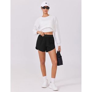 FOXA Pantalones cortos deportivos para mujer, de cintura alta, de secado rápido, con forro de malla, para hacer ejercicio - Product Image 3