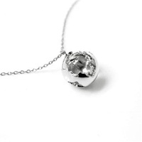 3D Planète Terre Charme Pendentif Carte Du Monde Voyage Collier Voyageur bijoux Cadeau personnalisé