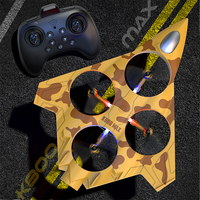 Drone de combat RC K800 MAX, modèle militaire, camouflage bicolore, lumières LED, télécommande à joystick, quadricoptère acrobatique, jouet.