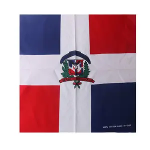 พร้อมส่ง แฟนเชียร์ผ้าฝ้าย ธงชาติโดมินิกัน พิมพ์ผ้าเช็ดหน้า ผ้าพันคอแบบกําหนดเอง ธงโดมินิกา