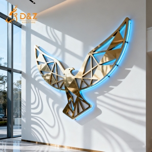 Gruppo <span class=keywords><strong>d</strong></span>'Arte <span class=keywords><strong>D</strong></span>&Z Scultura Murale Moderna Personalizzata in <span class=keywords><strong>Acciaio</strong></span> Inox a Forma di <span class=keywords><strong>Aquila</strong></span> per Hotel e Decorazioni Interne - Product Image 4