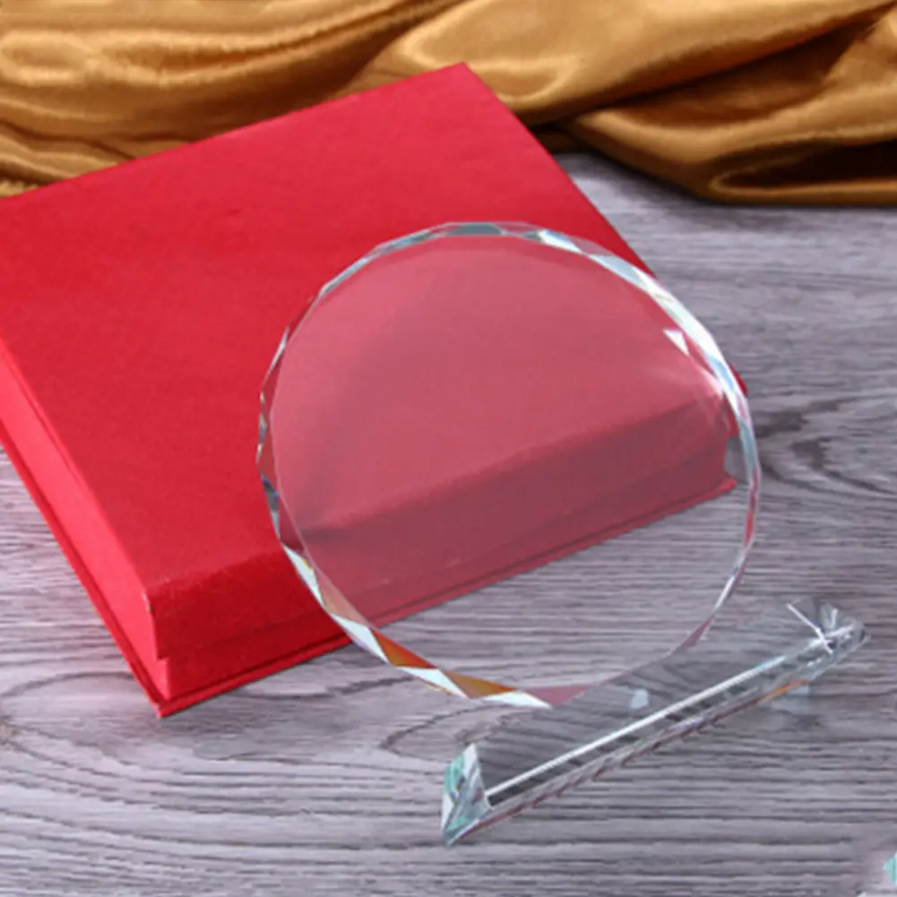 Ottagono classico di vendita caldo, targa in vetro bianco premia il trofeo di cristallo personalizzato K9/