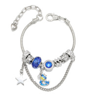Bracelet à breloques 12 constellations, perles à grand trou, chaîne étoile, bracelet pendentif, signe du zodiaque, bijoux de mode pour femmes, amitié