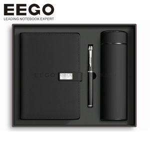 ชุดของขวัญพรีเมียมสำหรับองค์กร สมุดโน้ตหนังพร้อมโลโก้สั่งทำ และแก้วน้ำสแตนเลสพร้อม USB ไอเดียของขวัญธุรกิจสุดหรู - Product Image 4