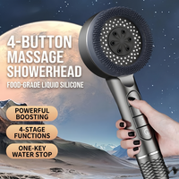 Nouvelle Pomme de Douche ABS Transfrontalière à Pression Améliorée et Filtrée, Design Luxe, Jets de Massage et de Pluie, Idéale pour Basse Pression d'Eau