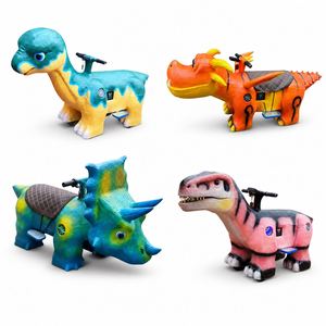 Machine d'arcade à monnayeur, manège pour enfants en forme de dinosaure, motorisé, à roues, avec animaux en peluche, alimenté par batterie, pour centre commercial - Product Image 2